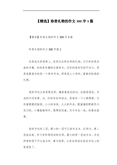 【精选】珍贵礼物的作文300字3篇