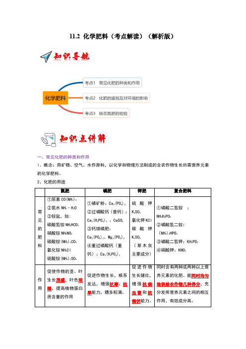 11.2化学肥料(考点解读)