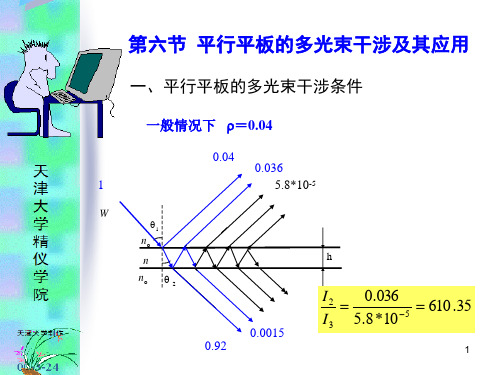 平行平板的多光束干涉及其应用综述