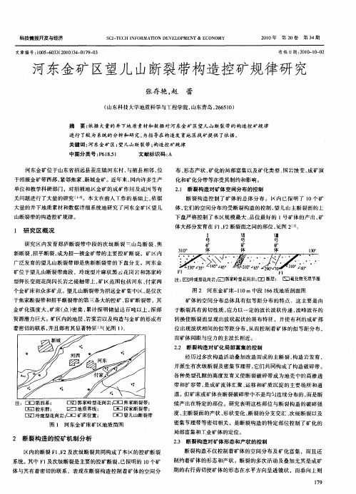 河东金矿区望儿山断裂带构造控矿规律研究