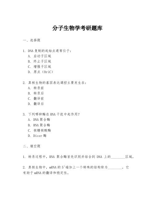 分子生物学考研题库