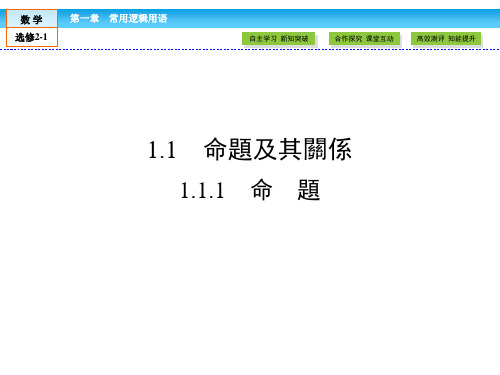 人教版高中数学课件- 常用逻辑用语