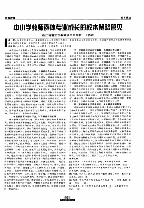 中小学教师群体专业成长的校本策略管见