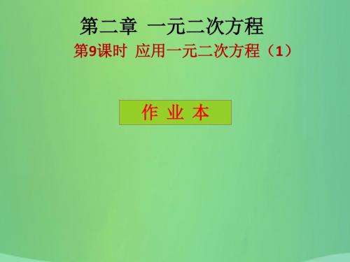 九年级数学上册第2章一元二次方程第9课时应用一元二次方程1课后作业习题课件