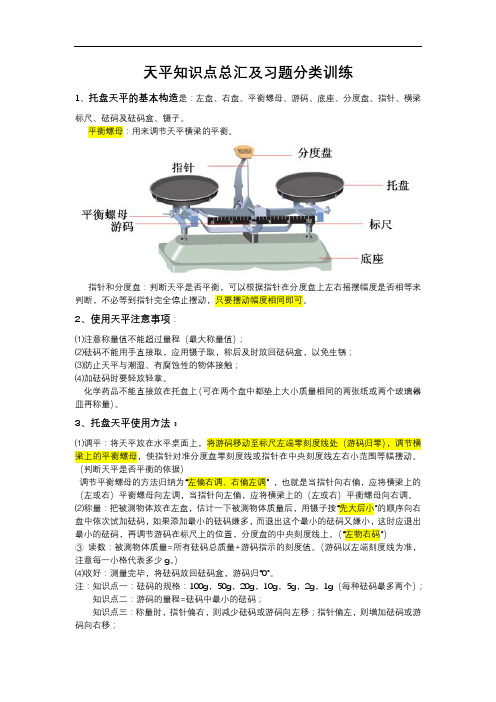 天平知识点总汇及习题分类训练