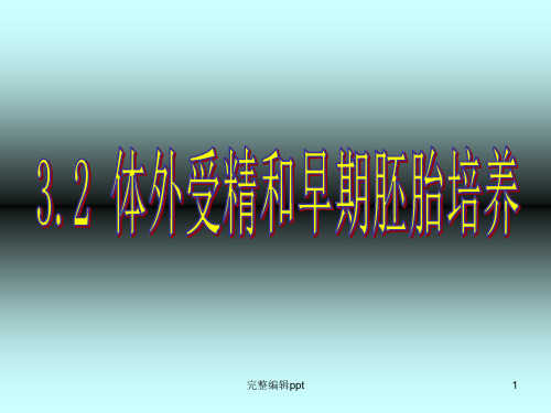 高中生物公开课：体外受精和早期胚胎培养ppt课件