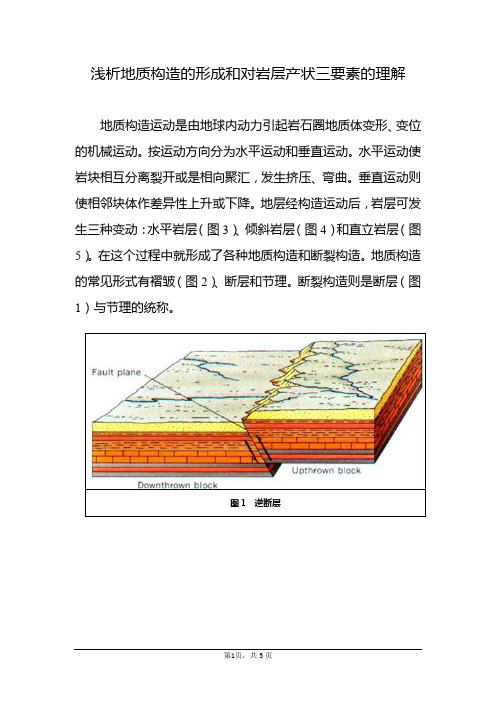 浅析地质构造的形成和对岩层产状三要素的理解