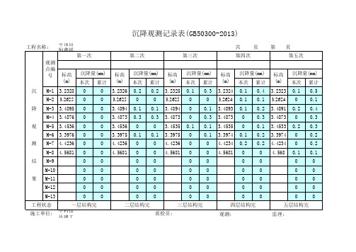 沉降观测自动计算表