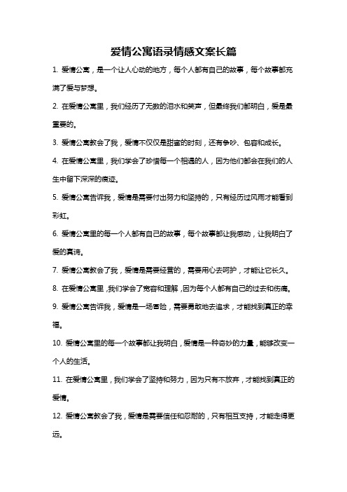 爱情公寓语录情感文案长篇