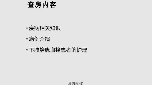 下肢深静脉血栓的护理查房PPT课件