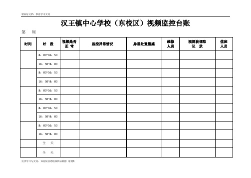 最新视频监控台账