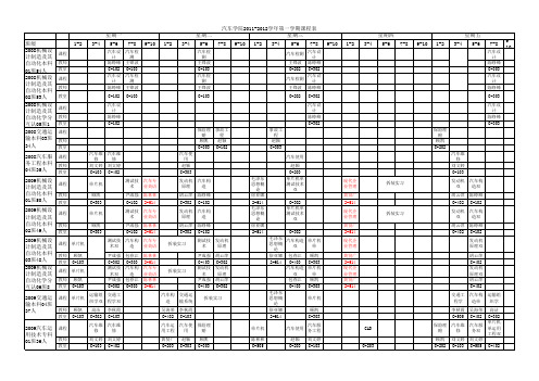 汽车学院课程表