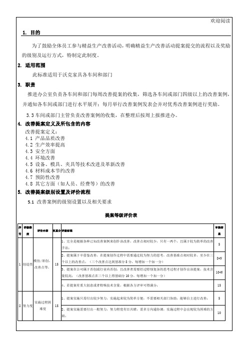 改善提案管理规范