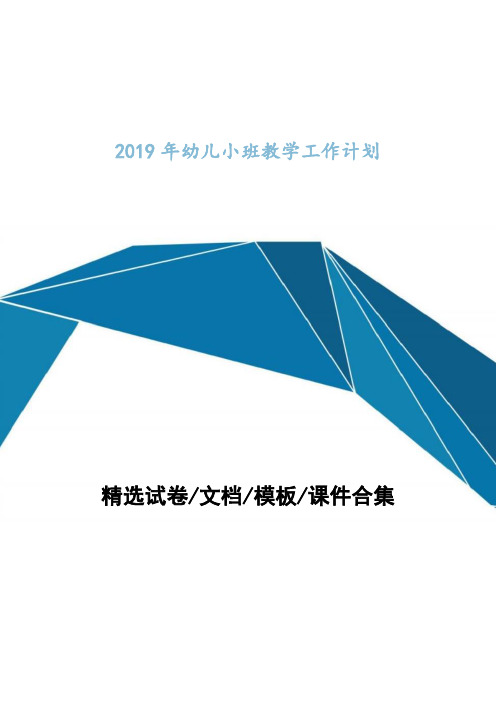 2019年幼儿小班教学工作计划