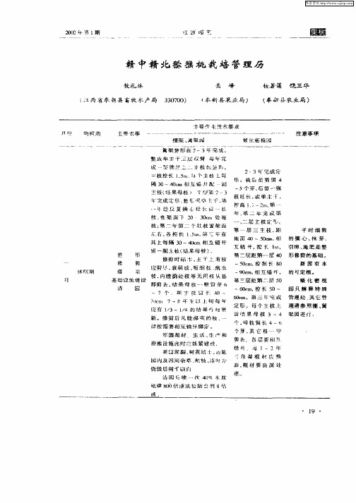 赣中赣北猕猴桃栽培管理历