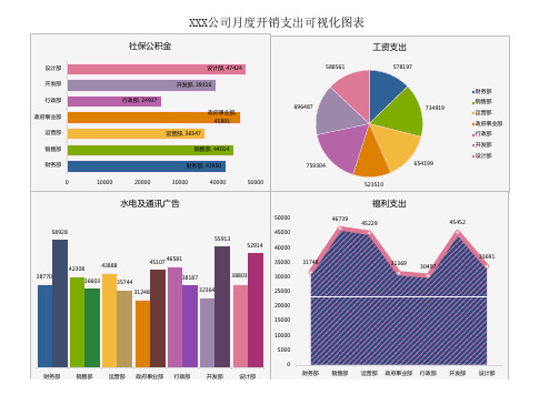 公司月度开销支出可视化图表