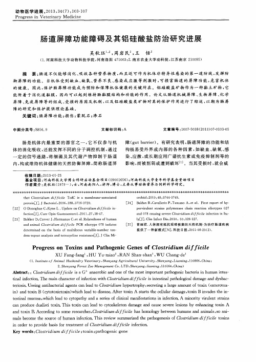 肠道屏障功能障碍及其铝硅酸盐防治研究进展