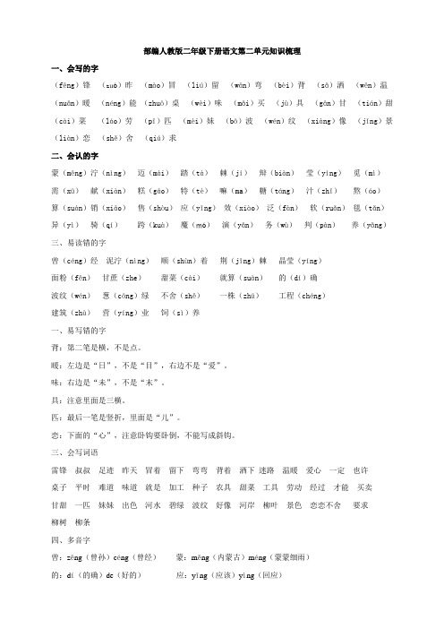 部编人教二年级下册语文第二单元知识梳理