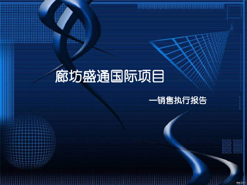 廊坊盛通国际住宅项目销售执行报告