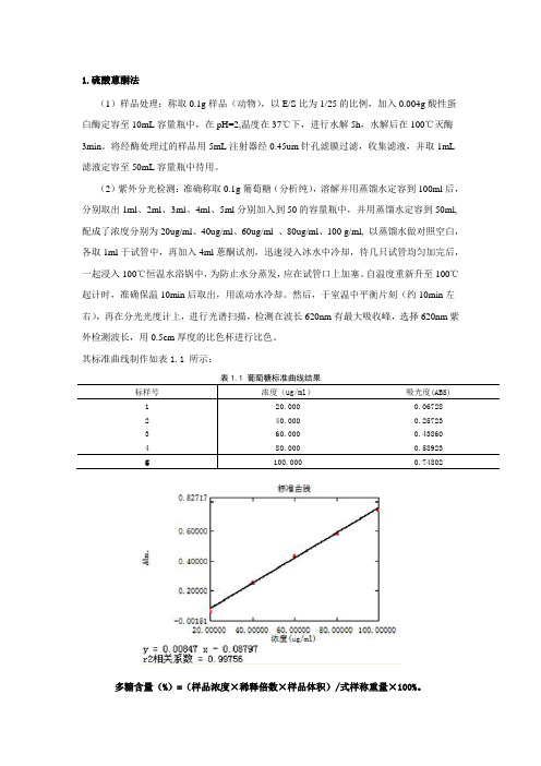 动物多糖--总糖的测定