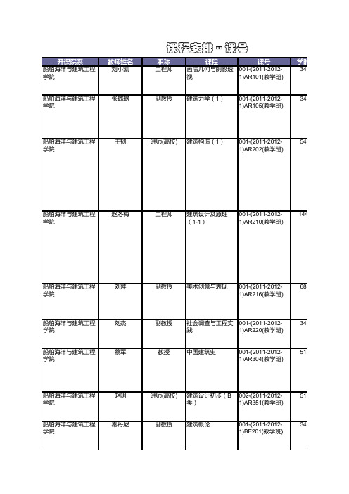 上海交大10级本科生课表