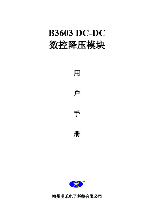 B3603DC-DC降压模块说明书