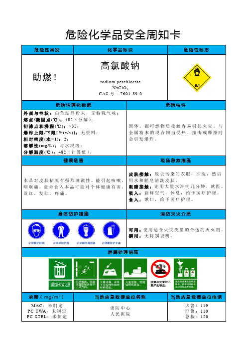 高氯酸钠-危险化学品安全周知卡