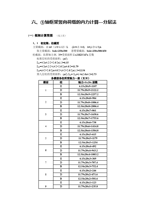 框架竖向荷载计算