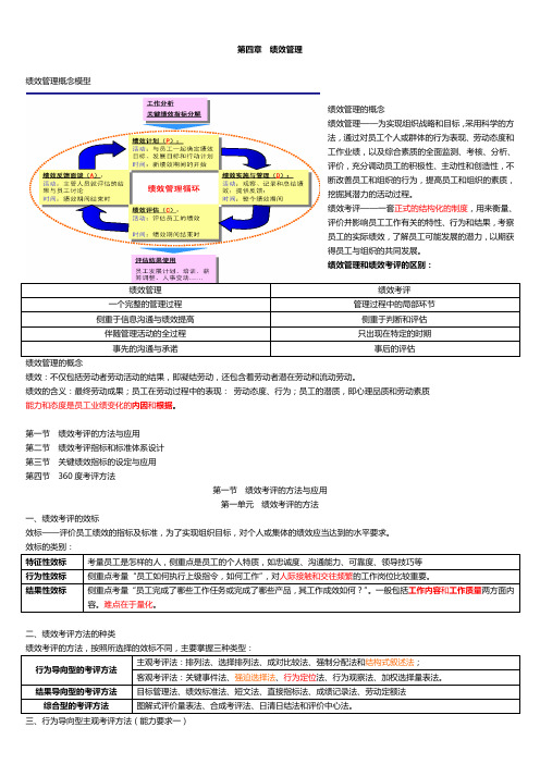 绩效管理重点笔记-人力资源管理师二级考试