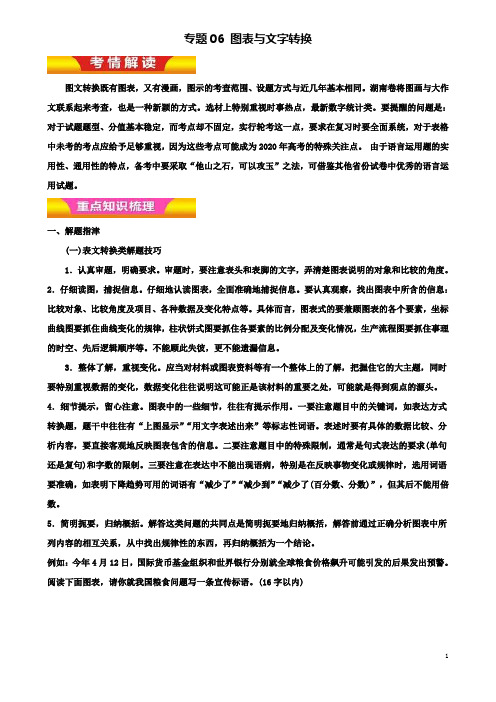 高考语文二轮复习专题图表与文字转换教学案