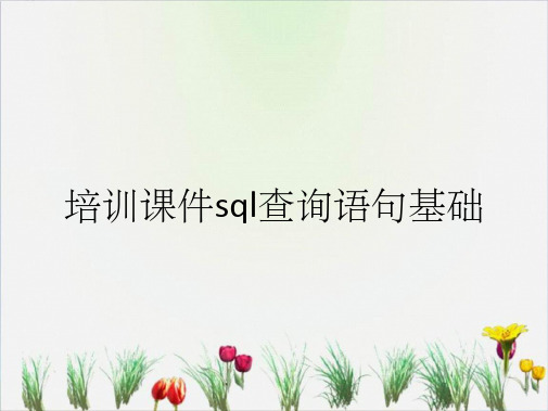 培训课件sql查询语句基础