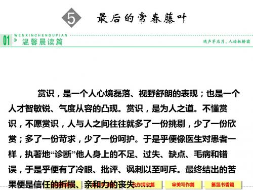 高中语文必修三第二单元生命的赞歌ppt实用课件 1