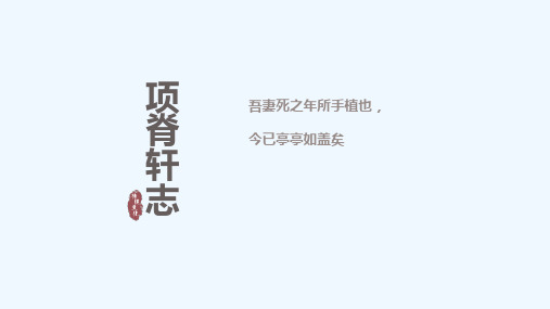 人教版语文高二选修《中国古代诗歌散文欣赏》课件：第六单元 项脊轩志