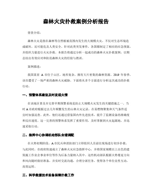 森林火灾扑救案例分析报告