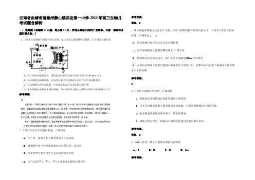 云南省曲靖市楚雄州狮山镇武定第一中学2020年高三生物月考试题含解析