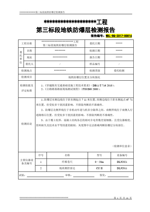 雷达路面检测报告