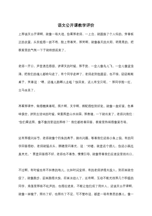 语文公开课教学评价