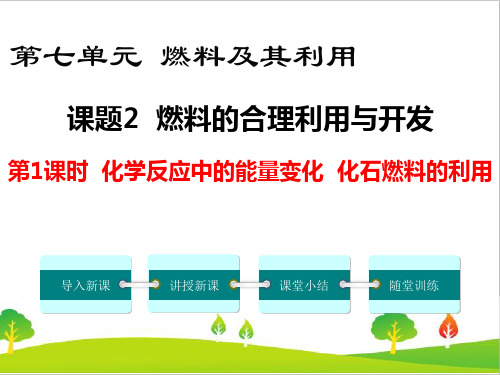 人教版初中九年级化学《化学反应中的能量变化化石燃料的利用》精品教学课件