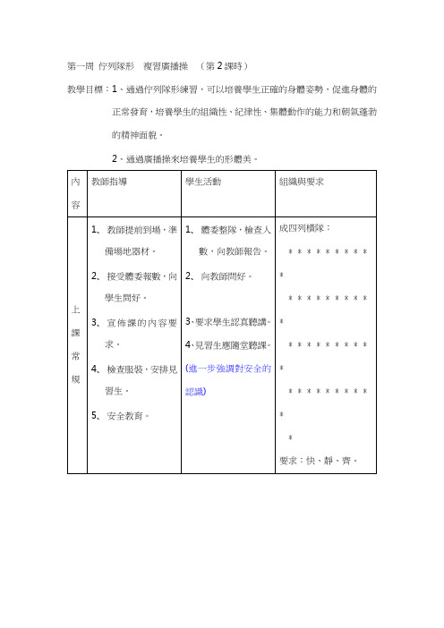 初中八年级体育课教案全集教案