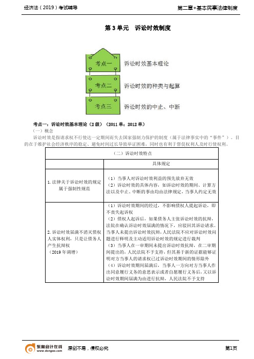 【精品文档】诉讼时效基本理论诉讼时效的种类与起算诉讼时效的中止和中断