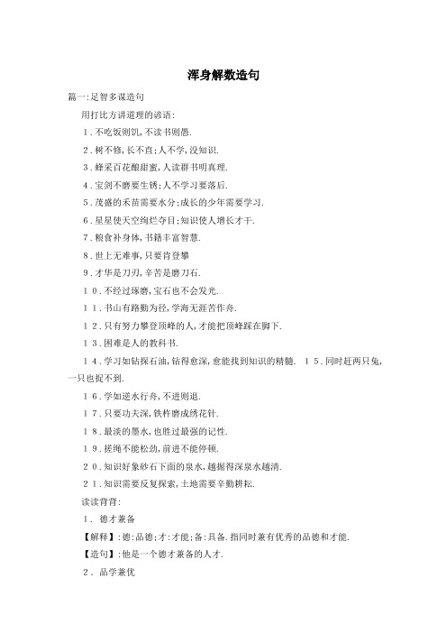 浑身解数造句