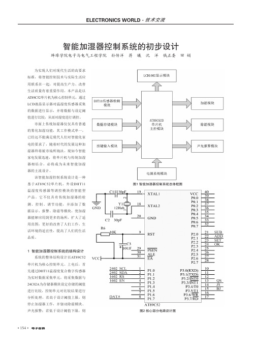 智能加湿器控制系统的初步设计