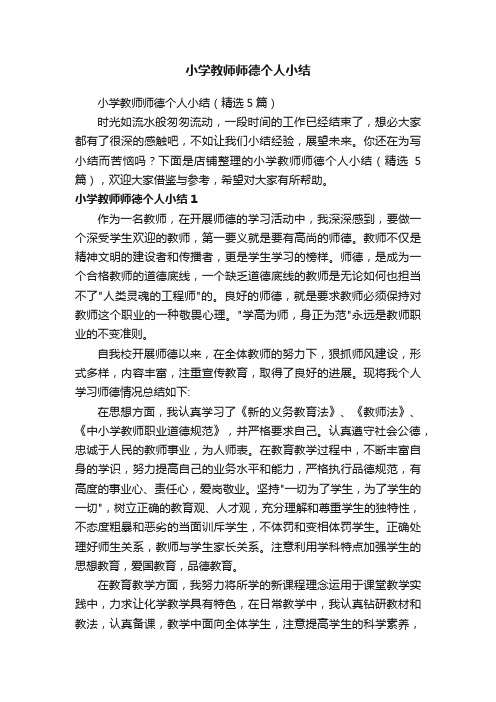 小学教师师德个人小结