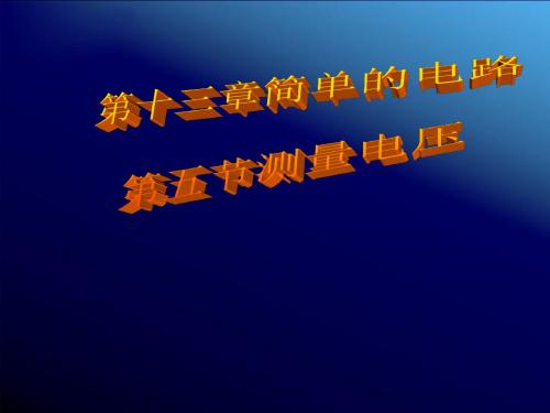 2013年5-4测量电压课件 沪科版