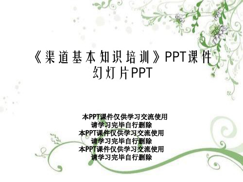 《渠道基本知识培训》PPT课件幻灯片PPT