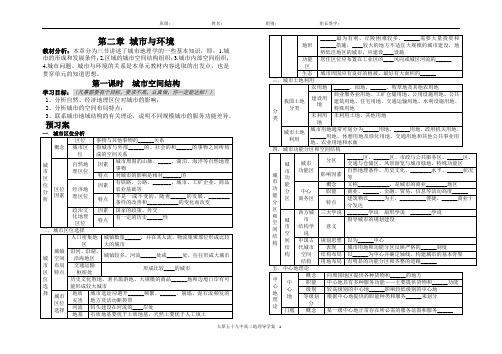 城市空间结构导学案