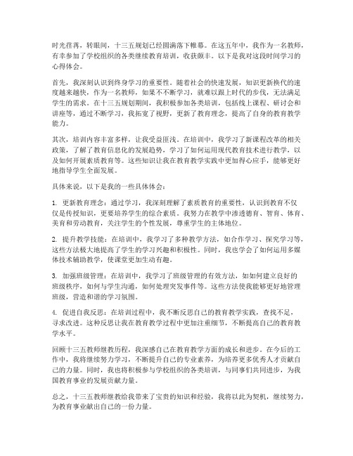 十三五教师继教心得体会