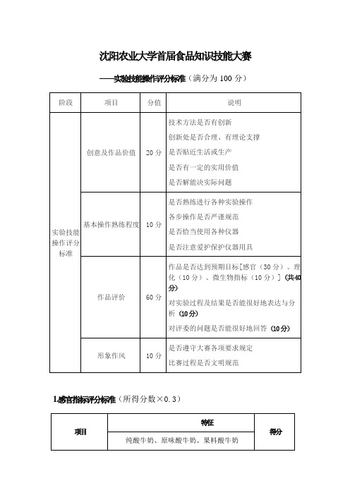 实验技能操作评分标准