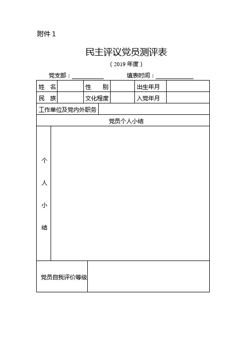 民主党员测评表