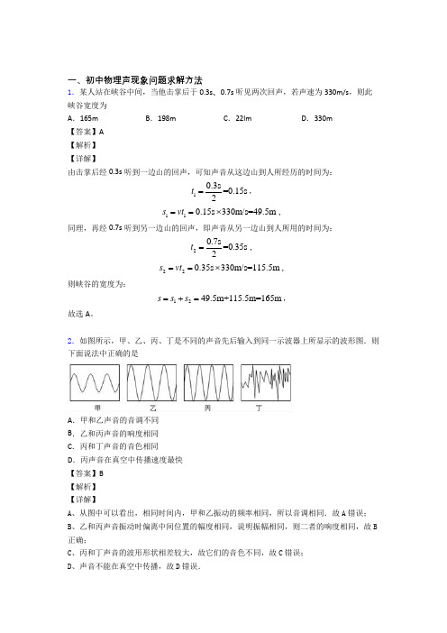 全国中考物理声现象的综合中考真题分类汇总含答案